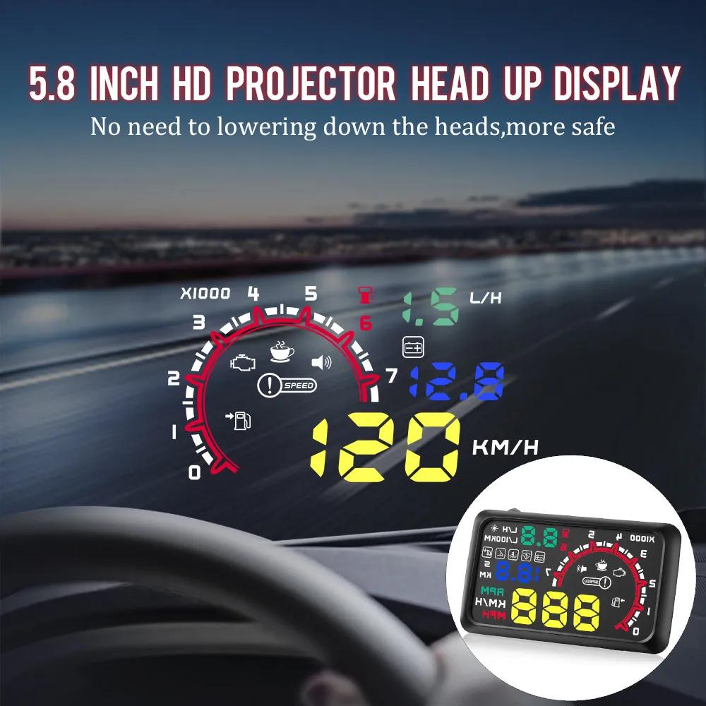 W02 ڵ HUD  ÷, ڵ  ׼, OBD2  , OBD II ӵ, µ RPM  ˶